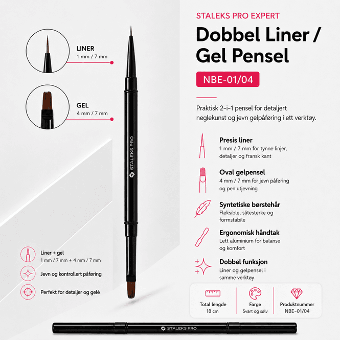Hovedbilde Staleks Pro Expert Dobbel Pensel Liner/Gel (NBE-01/04)