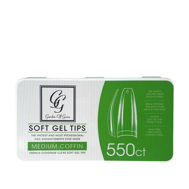 Soft gel tipper 550 stk. klar medium lang med kort lomme