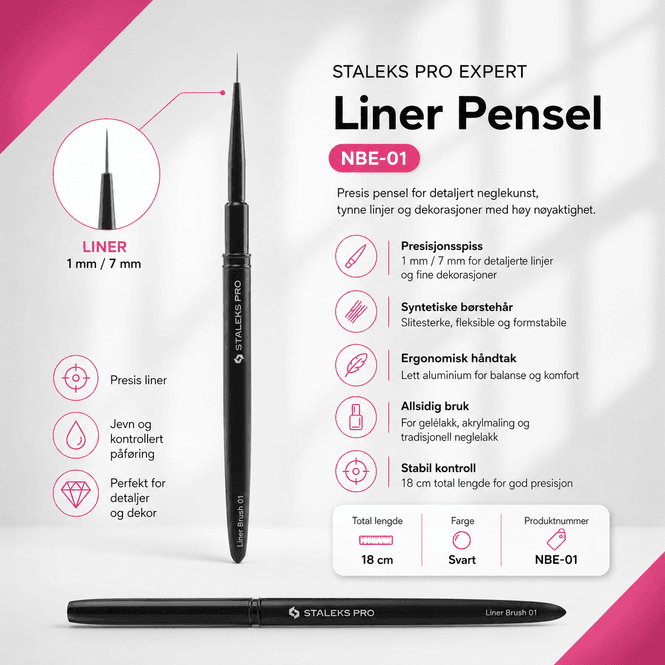 Hovedbilde Staleks Pro Expert Liner Pensel 1 mm / 7 mm (NBE-01)