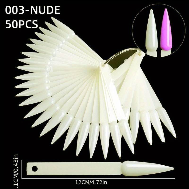 Color Chart - Nude Spiss Fargepalett på Ring - 50 stk (003-Nude)