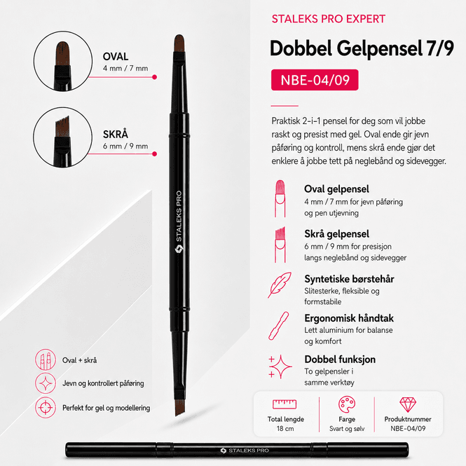 Hovedbilde Staleks Pro Expert Dobbel Gelpensel 7/9 (NBE-04/09)