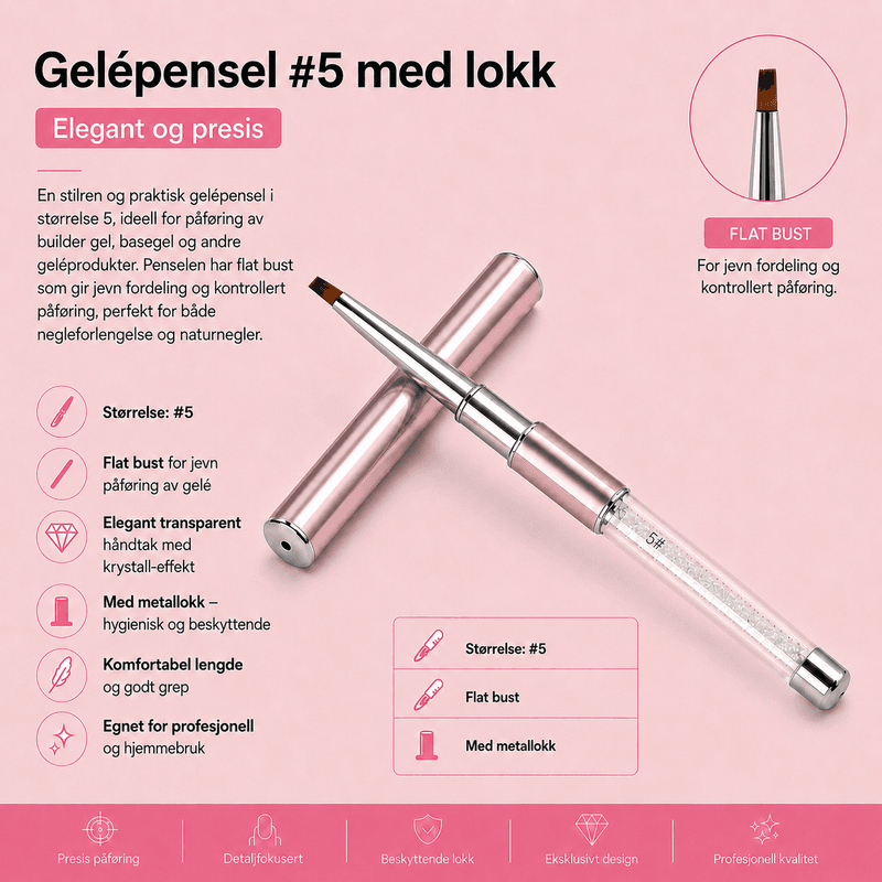 Gelépensel #5 med lokk – Elegant og presis